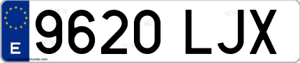 Ejemplo de matrícula de coche ordinaria 9620 LJX