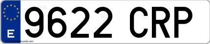 Ejemplo de matrícula española 9622 CRP