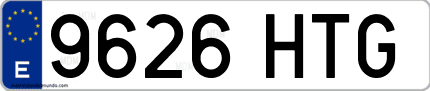Ejemplo de matrícula de coche ordinaria 9626 HTG