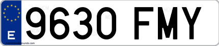 Ejemplo de matrícula de coche ordinaria 9630 FMY
