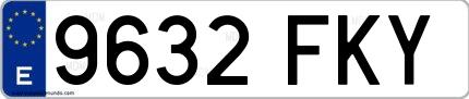 Ejemplo de matrícula española 9632 FKY