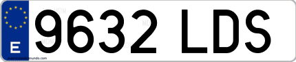 Ejemplo de matrícula de coche ordinaria 9632 LDS