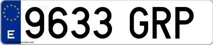 Ejemplo de matrícula española 9633 GRP
