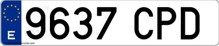 Ejemplo de matrícula española 9637 CPD