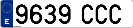 Ejemplo de matrícula de coche ordinaria 9639 CCC