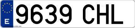 Ejemplo de matrícula de coche ordinaria 9639 CHL