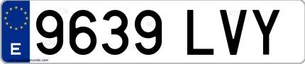 Ejemplo de matrícula española 9639 LVY