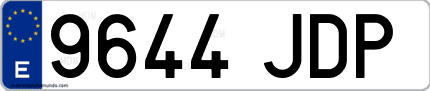 Ejemplo de matrícula de coche ordinaria 9644 JDP