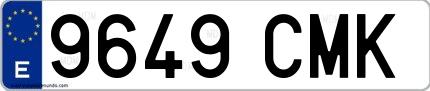 Ejemplo de matrícula española 9649 CMK