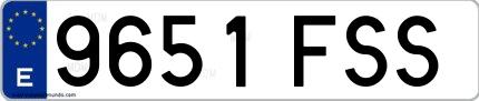 Ejemplo de matrícula española 9651 FSS