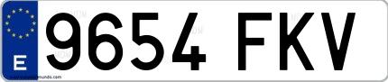 Ejemplo de matrícula española 9654 FKV