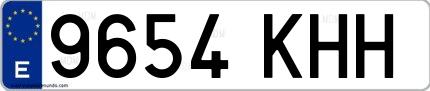 Ejemplo de matrícula española 9654 KHH