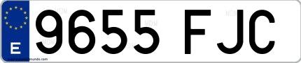 Ejemplo de matrícula española 9655 FJC