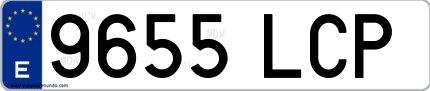 Ejemplo de matrícula española 9655 LCP
