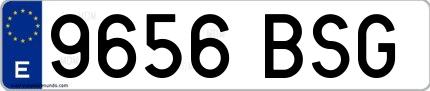 Ejemplo de matrícula española 9656 BSG