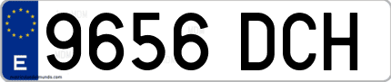 Ejemplo de matrícula de coche ordinaria 9656 DCH