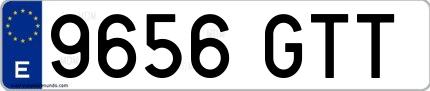 Ejemplo de matrícula española 9656 GTT