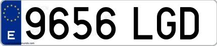 Ejemplo de matrícula española 9656 LGD