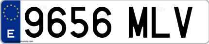 Ejemplo de matrícula de coche ordinaria 9656 MLV