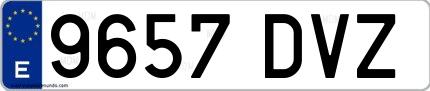 Ejemplo de matrícula española 9657 DVZ