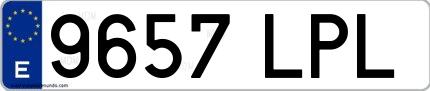 Ejemplo de matrícula de coche ordinaria 9657 LPL