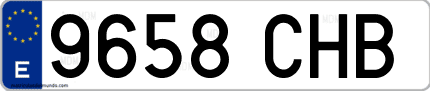Ejemplo de matrícula de coche ordinaria 9658 CHB