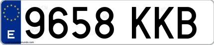 Ejemplo de matrícula española 9658 KKB