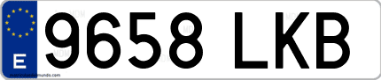 Ejemplo de matrícula de coche ordinaria 9658 LKB