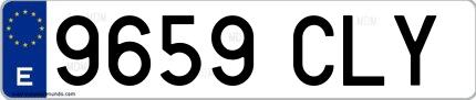 Ejemplo de matrícula española 9659 CLY