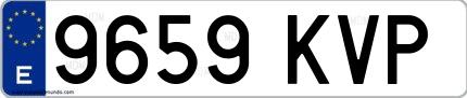 Ejemplo de matrícula española 9659 KVP