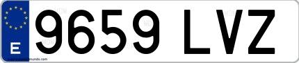 Ejemplo de matrícula española 9659 LVZ