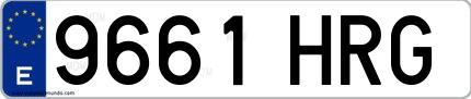 Ejemplo de matrícula española 9661 HRG