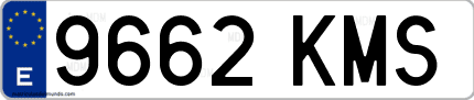 Ejemplo de matrícula de coche ordinaria 9662 KMS