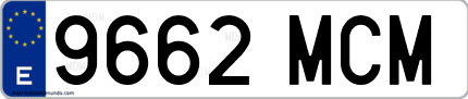 Ejemplo de matrícula de coche ordinaria 9662 MCM