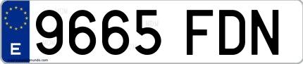 Ejemplo de matrícula española 9665 FDN