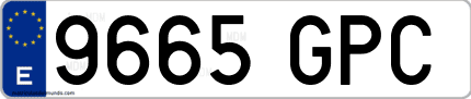 Ejemplo de matrícula de coche ordinaria 9665 GPC