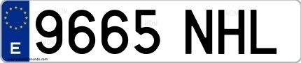 Ejemplo de matrícula española 9665 NHL