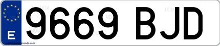 Ejemplo de matrícula española 9669 BJD