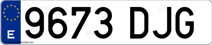 Ejemplo de matrícula de coche ordinaria 9673 DJG