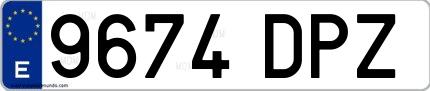 Ejemplo de matrícula española 9674 DPZ