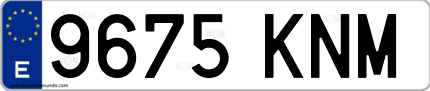 Ejemplo de matrícula de coche ordinaria 9675 KNM