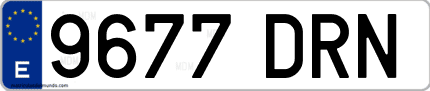 Ejemplo de matrícula de coche ordinaria 9677 DRN