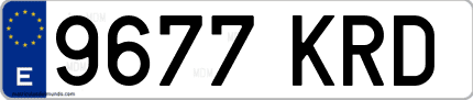 Ejemplo de matrícula de coche ordinaria 9677 KRD