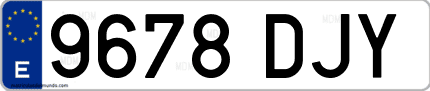 Ejemplo de matrícula de coche ordinaria 9678 DJY