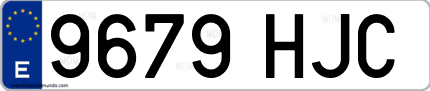 Ejemplo de matrícula de coche ordinaria 9679 HJC