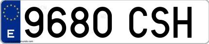 Ejemplo de matrícula española 9680 CSH