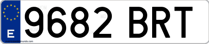 Ejemplo de matrícula de coche ordinaria 9682 BRT