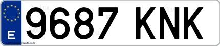 Ejemplo de matrícula española 9687 KNK