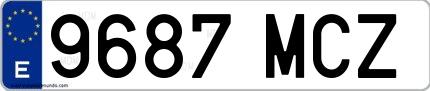 Ejemplo de matrícula española 9687 MCZ