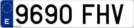 Ejemplo de matrícula española 9690 FHV